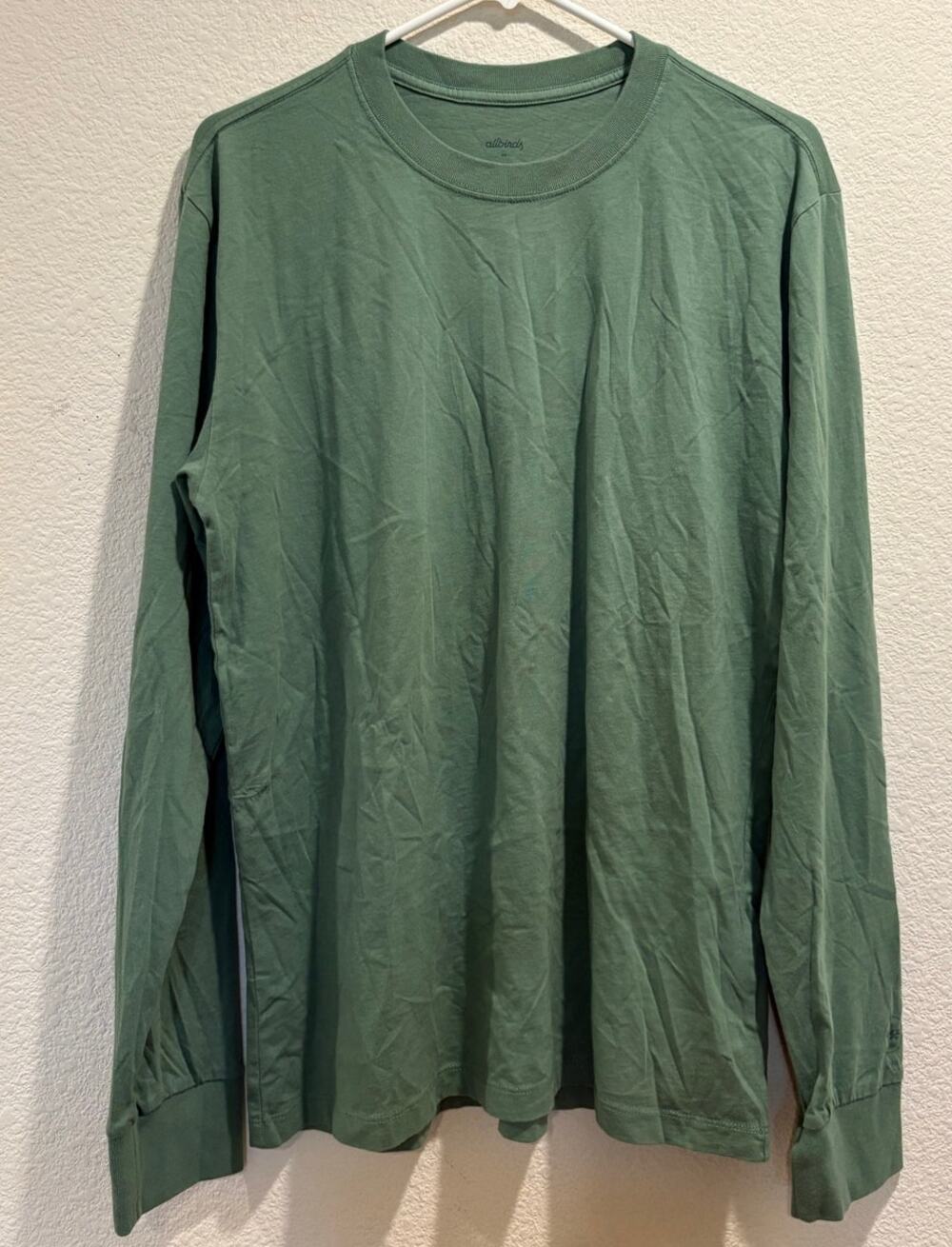 Allbirds Men's Green Organic 100% Cotton Long Sleeve T-Shirt Size M